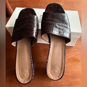 Maryam Nassir Zadeh Sophie Slide in faux croc leather